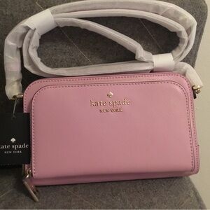 NWT Kate Spade “Staci” Quartz Pink Dual Zip Around Crossbody